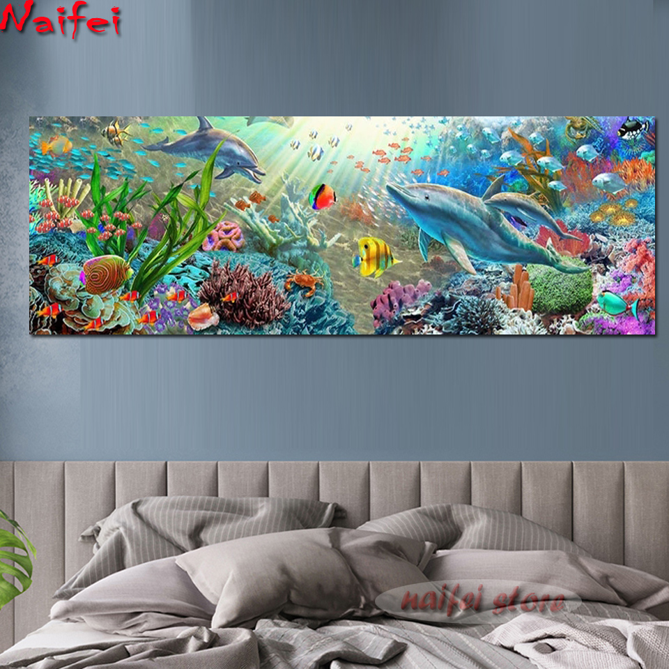 Embroidery Fish - Большой размер 5D DIY алмазная живопись