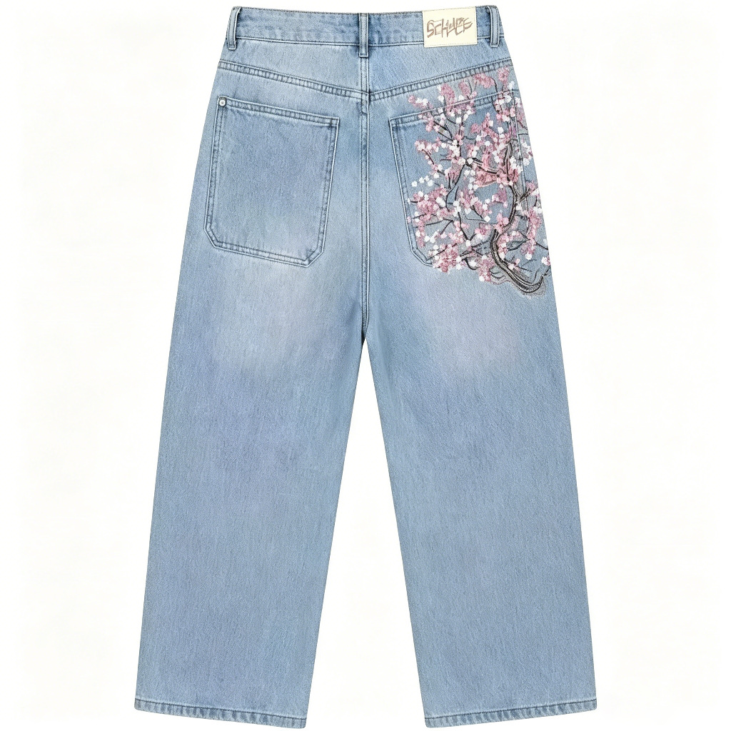 Джинсы с высокой талией и широ – обзор и цена Embroidery Jeans Sakura