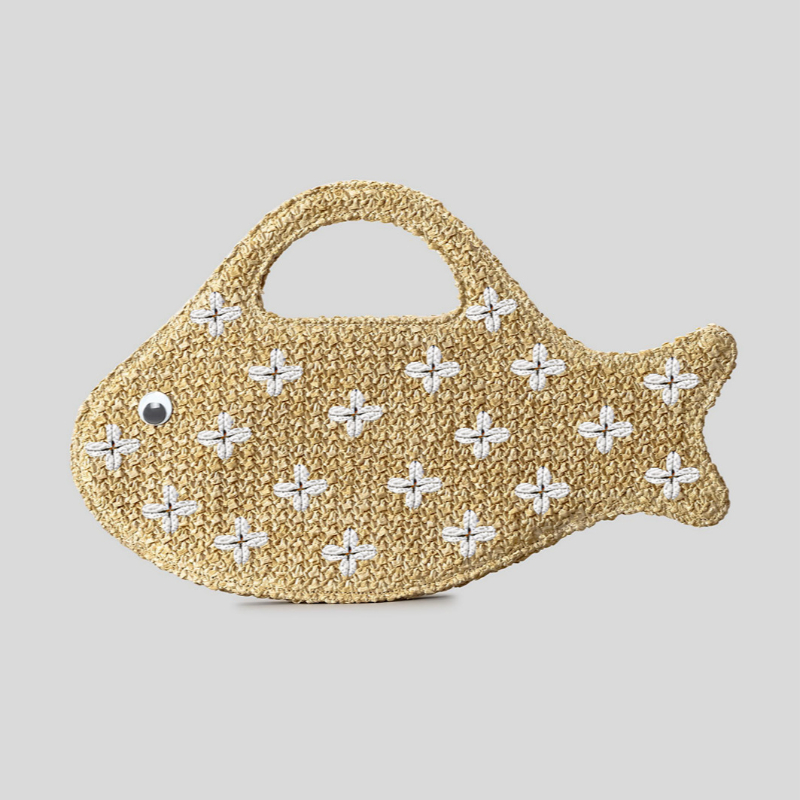 Сумка из рафии, плетеная из со – обзор и цена Embroidery Fish