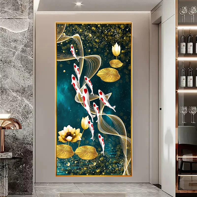 Девять рыб, золотой лотос, 5D  – обзор и цена Embroidery Fish