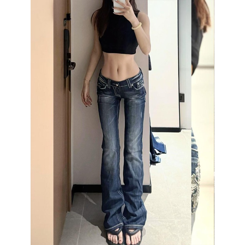 Женские джинсовые брюки Y2K с  – обзор и цена Embroidery Jeans Sakura