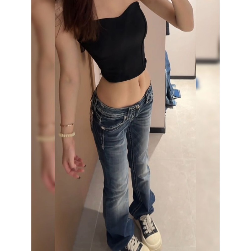 Женские джинсовые брюки Y2K с  – обзор и цена Embroidery Jeans Sakura